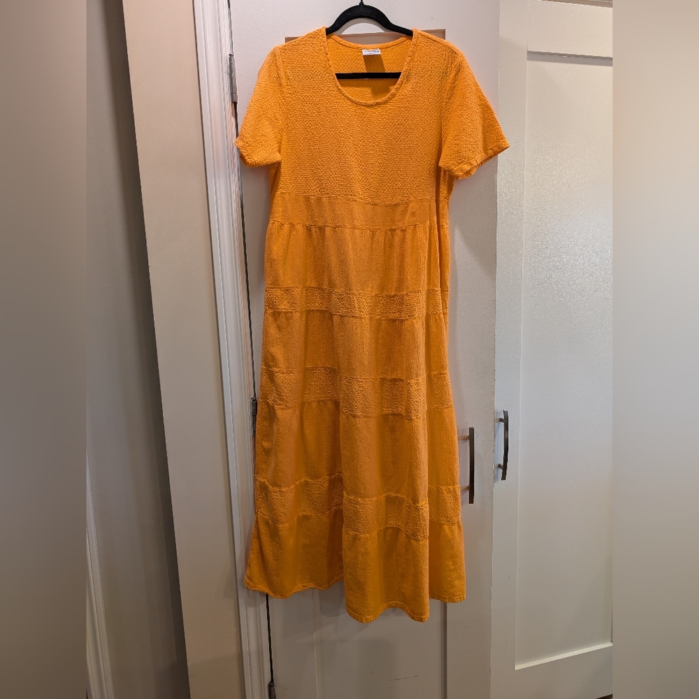 Dunes 100% Cotton Tangerine Maxi Dress,L
